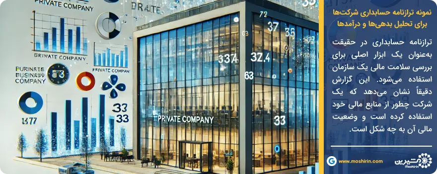 نمونه ترازنامه حسابداری شرکت&zwnj;ها برای تحلیل بدهی&zwnj;ها و درآمدها