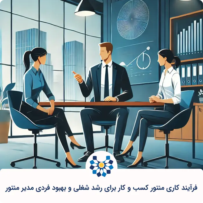 فرآیند کاری منتور کسب و کار برای رشد شغلی و بهبود فردی مدیر منتور