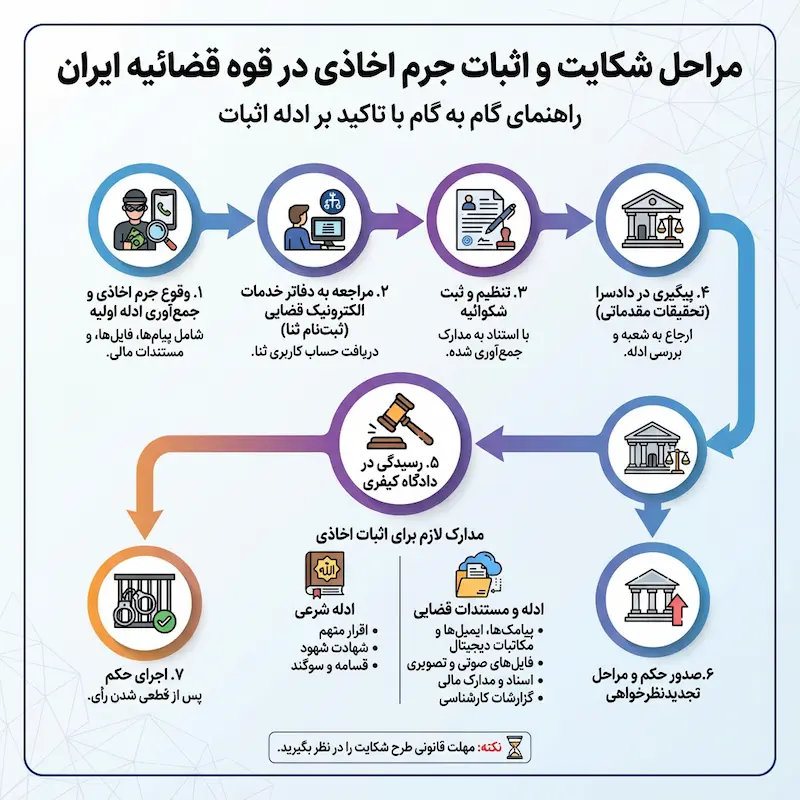 مدارک لازم برای اثبات اخاذی