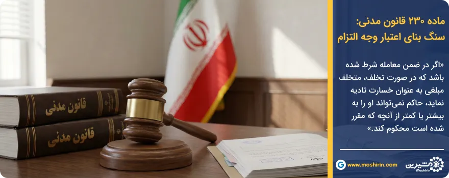 جریمه دیرکرد قرارداد در ماده 230 قانون مدنی