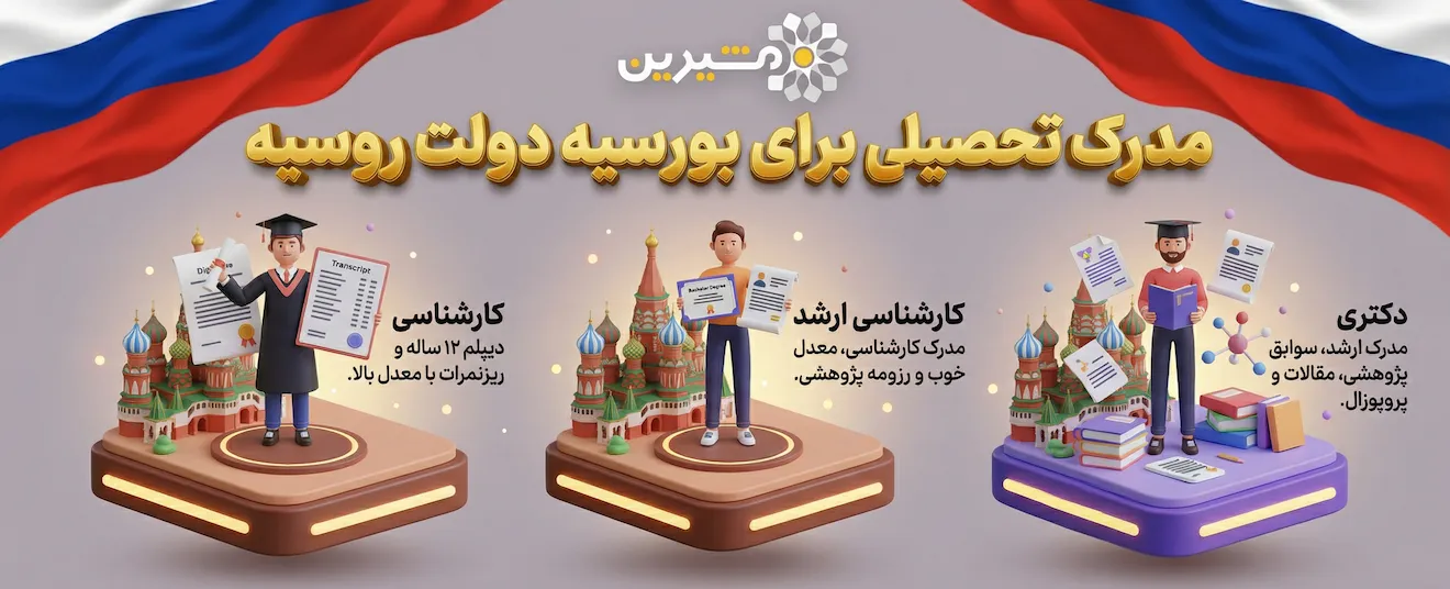 اینفوگرافی مدرک تحصیلی برای بورسیه دولت روسیه