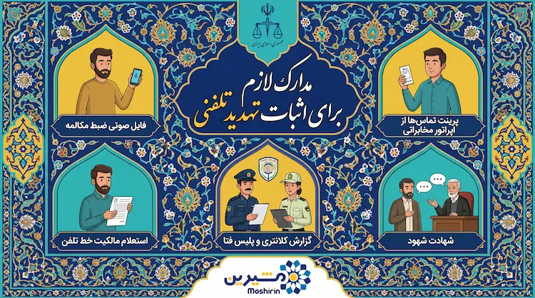 اینفوگرافی مدارک لازم برای اثبات تهدید تلفنی