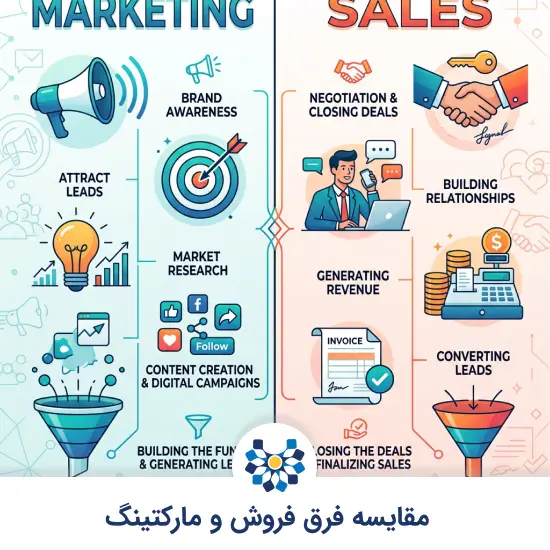 بررسی کامل تفاوت بازاریابی و فروش از جهات مختلف