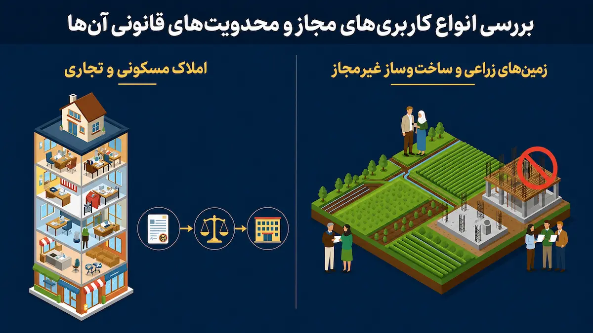 برررسی انواع تغییر کاربری های مجاز و محدودیتهای قانونی