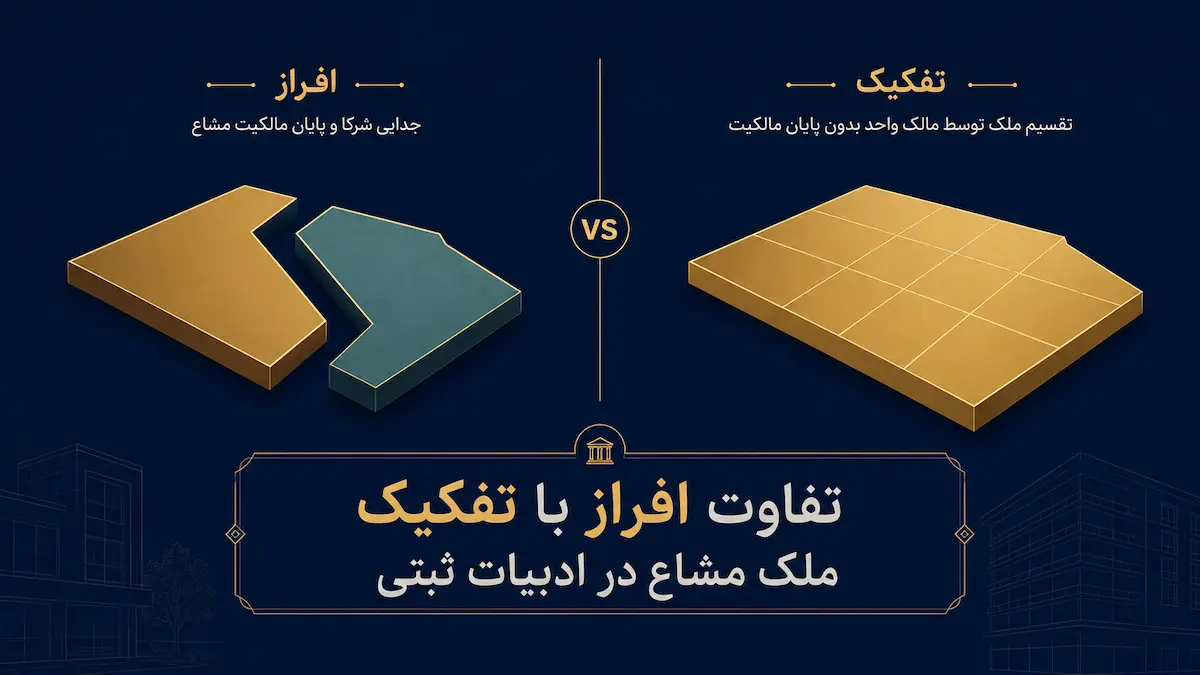 تفاوت افراز با تفکیک ملک مشاع در ادبیات ثبتی
