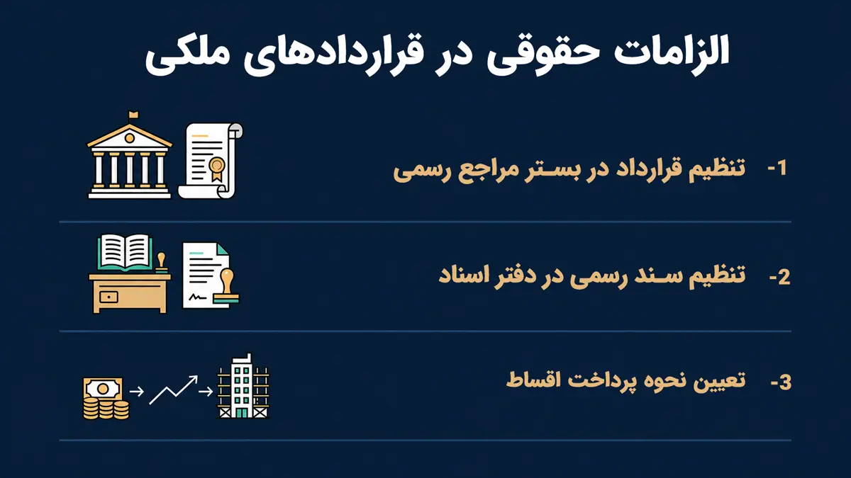 الزامات حقوقی در قراردادهای ملکی
