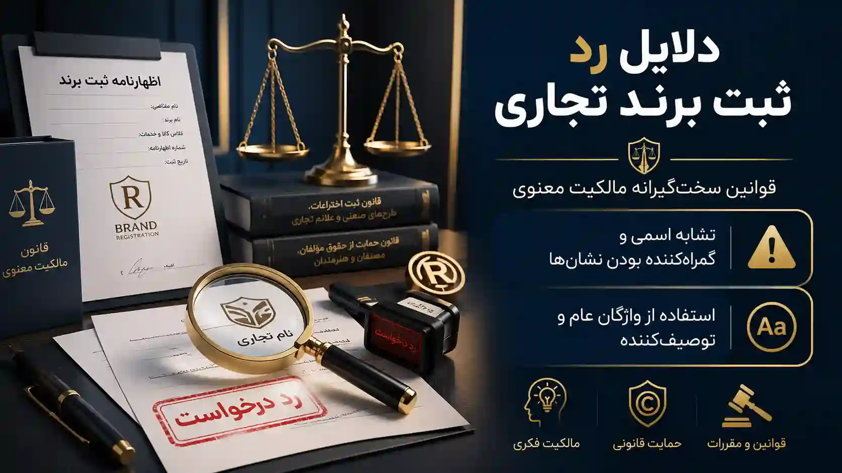 دلایل رد ثبت برند تجاری