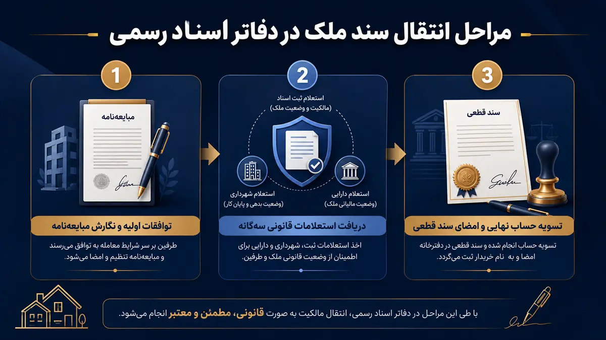 مراحل انتقال سند ملک در دفاتر اسناد رسمی
