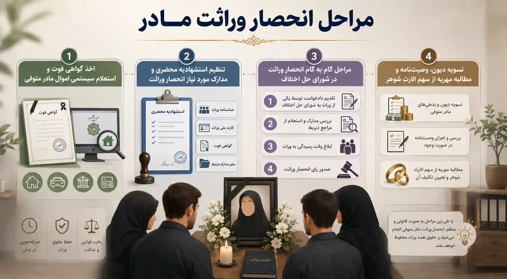 مراحل انحصار وراثت مادر
