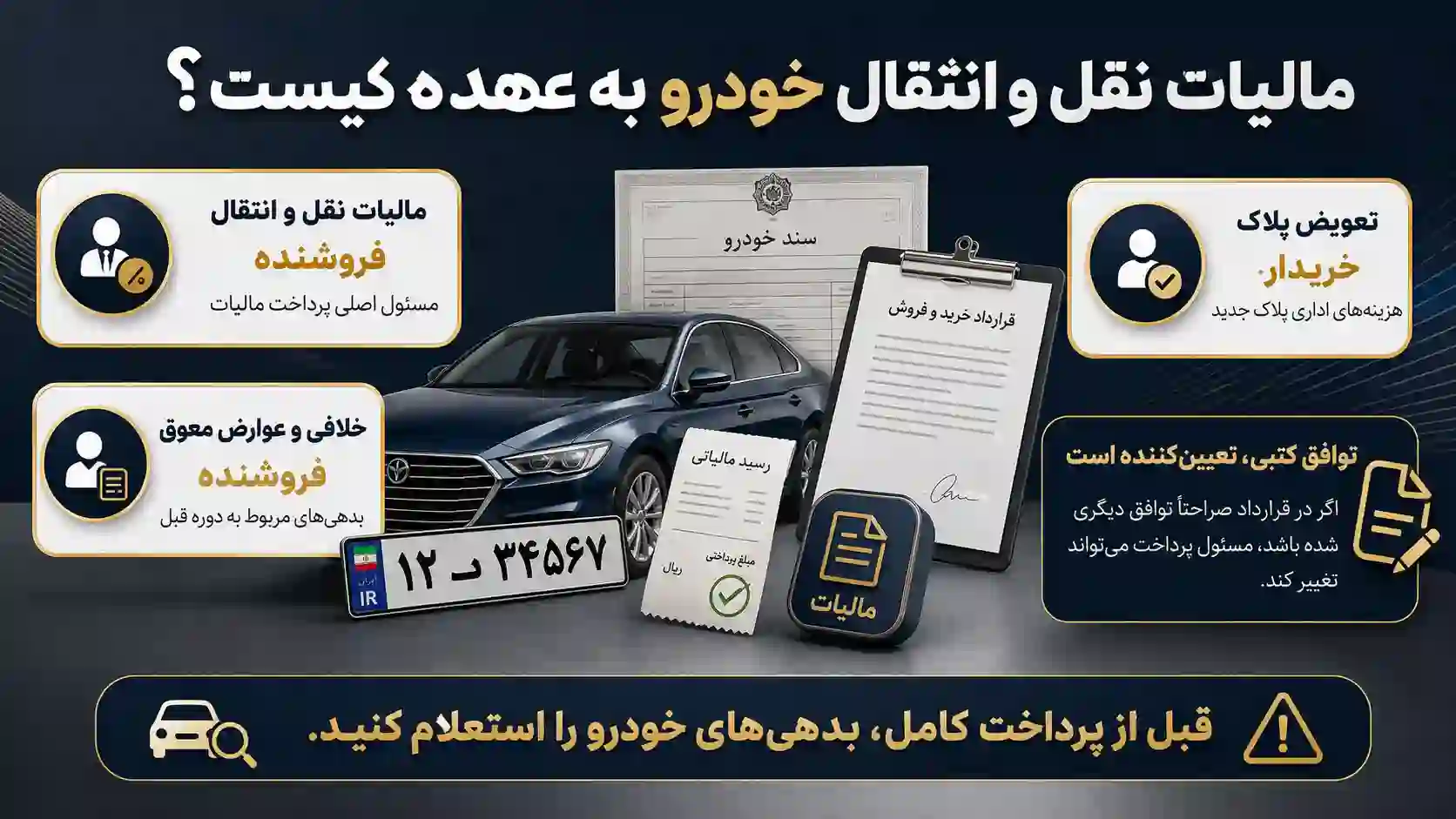 مالیات نقل و انتقال خودرو به عهده کیست